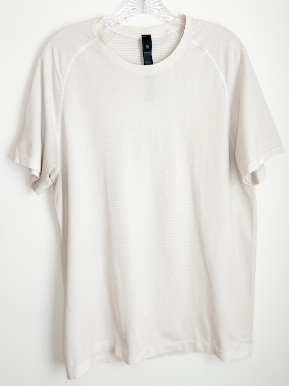 Lululemon Men's White Performance Short-Sleeve Crew Neck Shirt